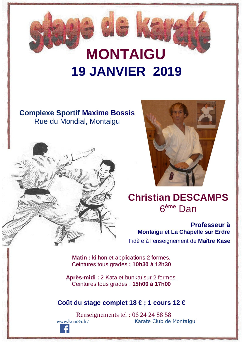 affiche stage christian descamps 19 janvier 2019